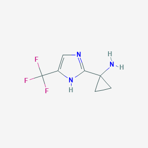 molecular formula C7H8F3N3 B8618781 Cyclopropanamine, 1-[5-(trifluoromethyl)-1H-imidazol-2-yl]- 