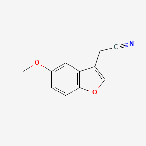 molecular formula C11H9NO2 B8618826 2-(5-Methoxybenzo[b]furan-3-yl)acetonitrile 
