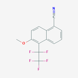 molecular formula C14H8F5NO B8619002 6-Methoxy-5-(pentafluoroethyl)naphthalene-1-carbonitrile CAS No. 112960-63-1