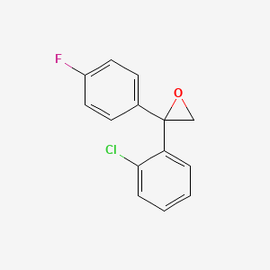 molecular formula C14H10ClFO B8619004 2-(2-Chlorophenyl)-2-(4-fluorophenyl)oxirane CAS No. 76674-25-4