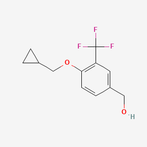 molecular formula C12H13F3O2 B8619031 (4-(Cyclopropylmethoxy)-3-(trifluoromethyl)phenyl)methanol 