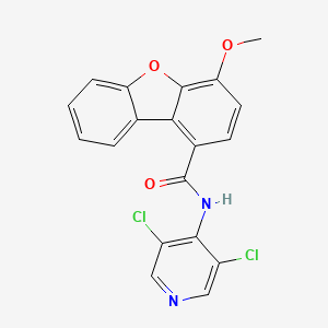molecular formula C19H12Cl2N2O3 B8619032 1-Dibenzofurancarboxamide, N-(3,5-dichloro-4-pyridinyl)-4-methoxy- CAS No. 685874-42-4