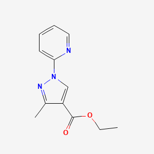 molecular formula C12H13N3O2 B8619085 ethyl 3-methyl-1-(2-pyridyl)-1H-pyrazole-4-carboxylate 