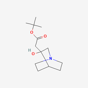 molecular formula C13H23NO3 B8619106 2-(3-Hydroxy-1-azabicyclo[2.2.2]oct-3-yl)acetic acid t-butyl ester 