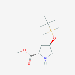 molecular formula C12H25NO3Si B8619300 (2S,4R)-4-(tert-butyl-dimethyl-silanyloxy)-pyrrolidine-2-carboxylic acid methyl ester 