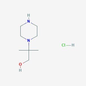 molecular formula C8H19ClN2O B8619316 2-Methyl-2-(piperazin-1-yl)propan-1-ol hydrochloride 