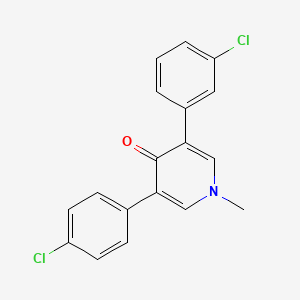 molecular formula C18H13Cl2NO B8619371 3-(3-Chlorophenyl)-5-(4-chlorophenyl)-1-methylpyridin-4(1H)-one CAS No. 59756-64-8