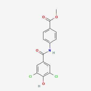 molecular formula C15H11Cl2NO4 B8619440 Methyl 4-(3,5-dichloro-4-hydroxybenzamido)benzoate 