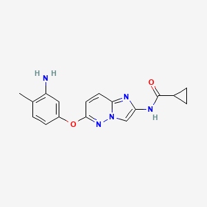 molecular formula C17H17N5O2 B8619461 N-[6-(3-amino-4-methylphenoxy)imidazo[1,2-b]pyridazin-2-yl]cyclopropanecarboxamide 