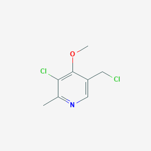 molecular formula C8H9Cl2NO B8619503 3-Chloro-5-(chloromethyl)-4-methoxy-2-methylpyridine 