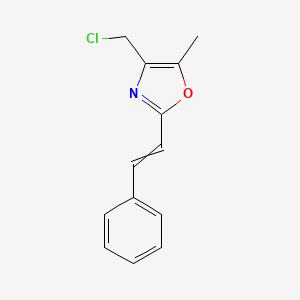 molecular formula C13H12ClNO B8619696 4-(Chloromethyl)-5-methyl-2-(2-phenylethenyl)-1,3-oxazole CAS No. 89723-87-5
