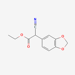 molecular formula C12H11NO4 B8619795 Ethyl 2-(1,3-benzodioxol-5-yl)-2-cyanoacetate 
