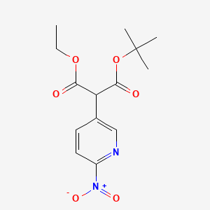 molecular formula C14H18N2O6 B8619825 1-Tert-butyl 3-ethyl 2-(6-nitropyridin-3-yl)malonate 
