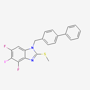 1-([1,1'-Biphenyl]-4-ylmethyl)-4,6-difluoro-5-iodo-2-(methylthio)-1h-benzo[d]imidazole