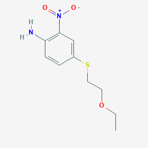 molecular formula C10H14N2O3S B8619886 4-[(2-Ethoxyethyl)sulfanyl]-2-nitroaniline CAS No. 54029-63-9