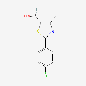 molecular formula C11H8ClNOS B8619895 2-(4-Chlorophenyl)-4-methyl-1,3-thiazole-5-carbaldehyde 