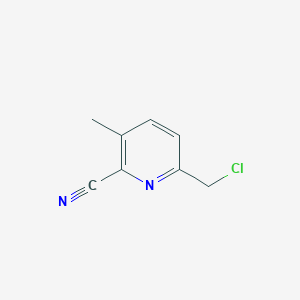 molecular formula C8H7ClN2 B8619903 6-(Chloromethyl)-3-methyl-2-pyridinecarbonitrile 