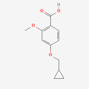 molecular formula C12H14O4 B8619959 4-Cyclopropylmethyloxy-2-methoxybenzoic acid 