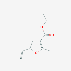 molecular formula C10H14O3 B8620005 2-Methyl-5-vinyl-4,5-dihydrofuran-3-carboxylic acid ethyl ester CAS No. 33626-83-4