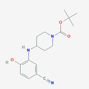 molecular formula C17H23N3O3 B8620065 1,1-Dimethylethyl 4-[(5-cyano-2-hydroxyphenyl)amino]-1-piperidinecarboxylate 