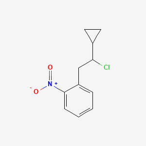 molecular formula C11H12ClNO2 B8620096 1-(2-Chloro-2-cyclopropylethyl)-2-nitrobenzene 
