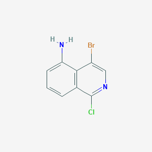 molecular formula C9H6BrClN2 B8620282 5-Amino-1-chloro-4-bromoisoquinoline 