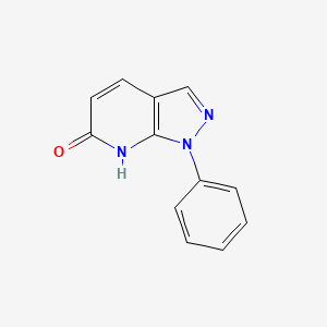 molecular formula C12H9N3O B8620360 1,7-Dihydro-1-phenylpyrazolo[3,4-b]pyridin-6-one 
