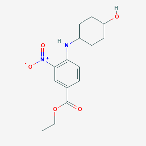molecular formula C15H20N2O5 B8620387 Ethyl 4-[(trans-4-hydroxycyclohexyl)amino]-3-nitrobenzoate 