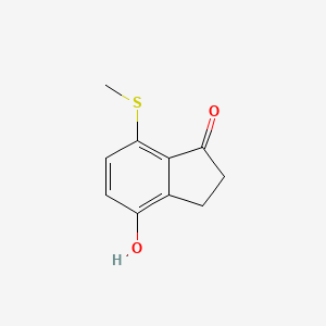 molecular formula C10H10O2S B8620392 4-Hydroxy-7-methylthioindan-1-one 