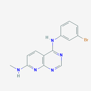 molecular formula C14H12BrN5 B8620405 4-N-(3-bromophenyl)-7-N-methylpyrido[2,3-d]pyrimidine-4,7-diamine 