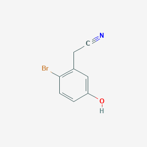 molecular formula C8H6BrNO B8620485 2-(2-Bromo-5-hydroxyphenyl)acetonitrile 
