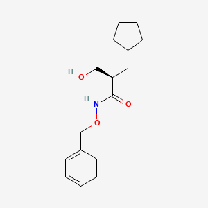 molecular formula C16H23NO3 B8620521 Cyclopentanepropanamide,a-(hydroxymethyl)-N-(phenylmethoxy)-,(aR)- 