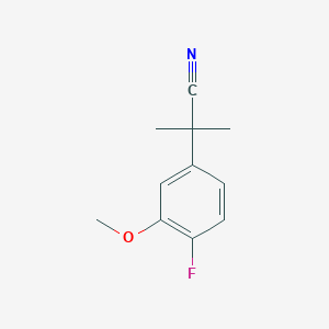 molecular formula C11H12FNO B8620616 2-(4-Fluoro-3-methoxyphenyl)-2-methylpropionitrile 