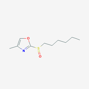 molecular formula C10H17NO2S B8620684 2-(Hexane-1-sulfinyl)-4-methyl-1,3-oxazole CAS No. 62124-59-8