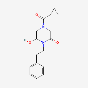 B8620708 4-(Cyclopropanecarbonyl)-6-hydroxy-1-(2-phenylethyl)piperazin-2-one CAS No. 88519-13-5