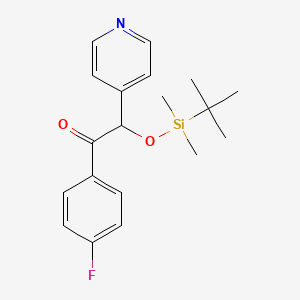 molecular formula C19H24FNO2Si B8620721 2-[[(1,1-Dimethylethyl)dimethylsilyl]oxy]-1-(4-fluorophenyl)-2-(4-pyridinyl)-ethanone 