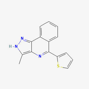 molecular formula C15H11N3S B8620793 3-Methyl-5-thiophen-2-yl-1H-pyrazolo[4,3-c]isoquinoline CAS No. 824968-80-1