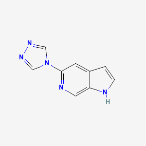 molecular formula C9H7N5 B8620844 5-(1,2,4-triazol-4-yl)-1H-pyrrolo[2,3-c]pyridine 