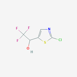 molecular formula C5H3ClF3NOS B8620869 5-Thiazolemethanol, 2-chloro-alpha-(trifluoromethyl)- 