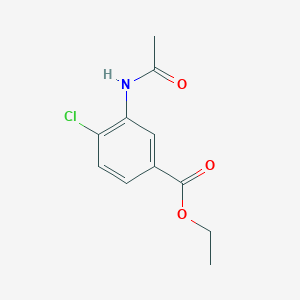 molecular formula C11H12ClNO3 B8620919 Ethyl 3-acetamido-4-chlorobenzoate 