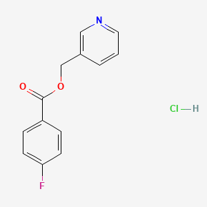 molecular formula C13H11ClFNO2 B8621007 3-[(4-Fluorobenzoyl)-oxymethyl]-pyridine hydrochloride CAS No. 66834-02-4