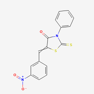 molecular formula C16H10N2O3S2 B8621025 4-Thiazolidinone, 5-[(3-nitrophenyl)methylene]-3-phenyl-2-thioxo- CAS No. 67664-29-3
