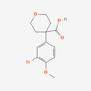 molecular formula C13H15BrO4 B8621040 4-(3-bromo-4-methoxyphenyl)-tetrahydro-2H-pyran-4-carboxylic acid 