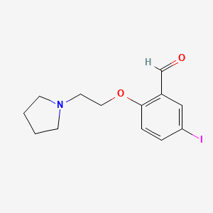 molecular formula C13H16INO2 B8621071 5-Iodo-2-(2-pyrrolidin-1-yl-ethoxy)-benzaldehyde 