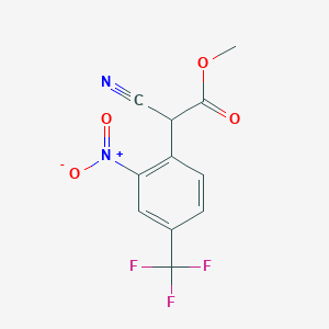 molecular formula C11H7F3N2O4 B086211 Methyl 2-cyano-2-[2-nitro-4-(trifluoromethyl)phenyl]acetate CAS No. 13544-05-3