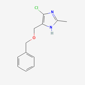 molecular formula C12H13ClN2O B8621113 4-chloro-2-methyl-5-{[(phenylmethyl)oxy]methyl}-1H-imidazole 