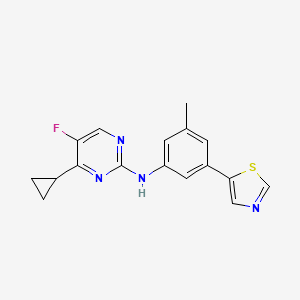 molecular formula C17H15FN4S B8621123 4-cyclopropyl-5-fluoro-N-[3-methyl-5-(1,3-thiazol-5-yl)phenyl]pyrimidin-2-amine 