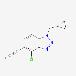 molecular formula C12H10ClN3 B8621151 4-chloro-1-(cyclopropylmethyl)-5-ethynyl-1H-benzotriazole 