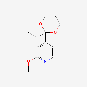 molecular formula C12H17NO3 B8621182 4-(2-Ethyl-1,3-dioxan-2-yl)-2-methoxypyridine CAS No. 219832-71-0