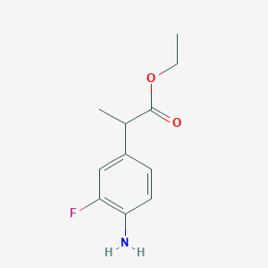 molecular formula C11H14FNO2 B8621224 Ethyl 2-(4-amino-3-fluorophenyl)propanoate 